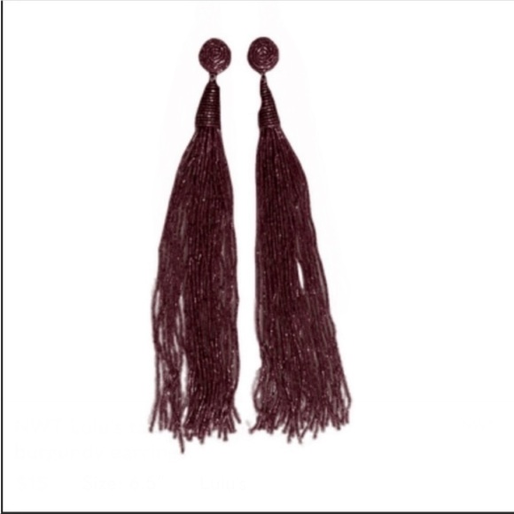 NWT Lulu's tassel beaded burgundy earrings. - Picture 1 of 1